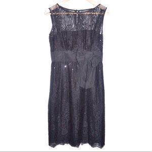 Tahari ASL Shimmer Lace Sheath Dress 2P 2 P Petite
